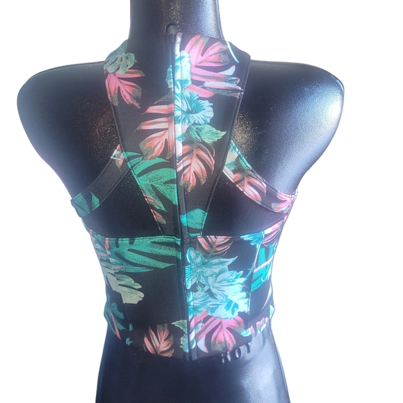 Guess Tropical Print Halter Crop Top XS - Picture 6 of 7